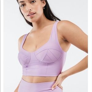 Fabletics Charlotte low purple sports bra top